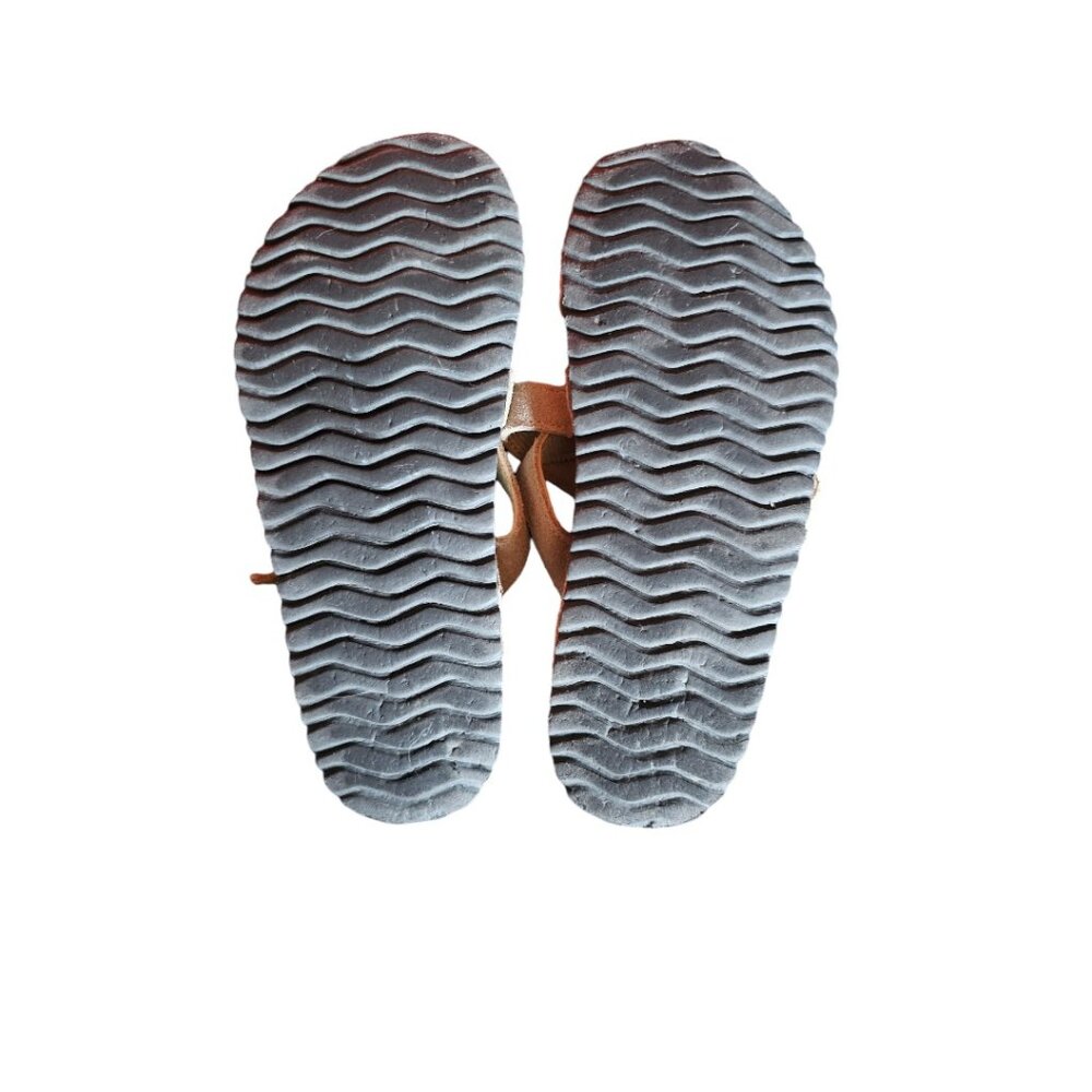 Softmoc Suede Taupe Toe Loop Sandals - Picture 6 of 6